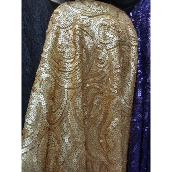 kain/bahan sequin payet keong