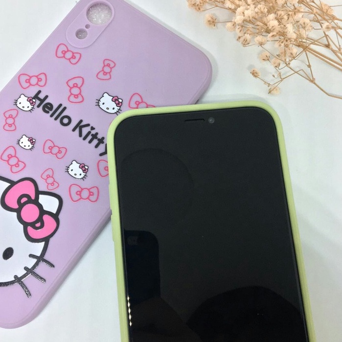 Case Casing iPhone 6 6S 7 8 + Plus SE 2020 11 12 Pro Max X XR XS Max Hello Kitty purple|green