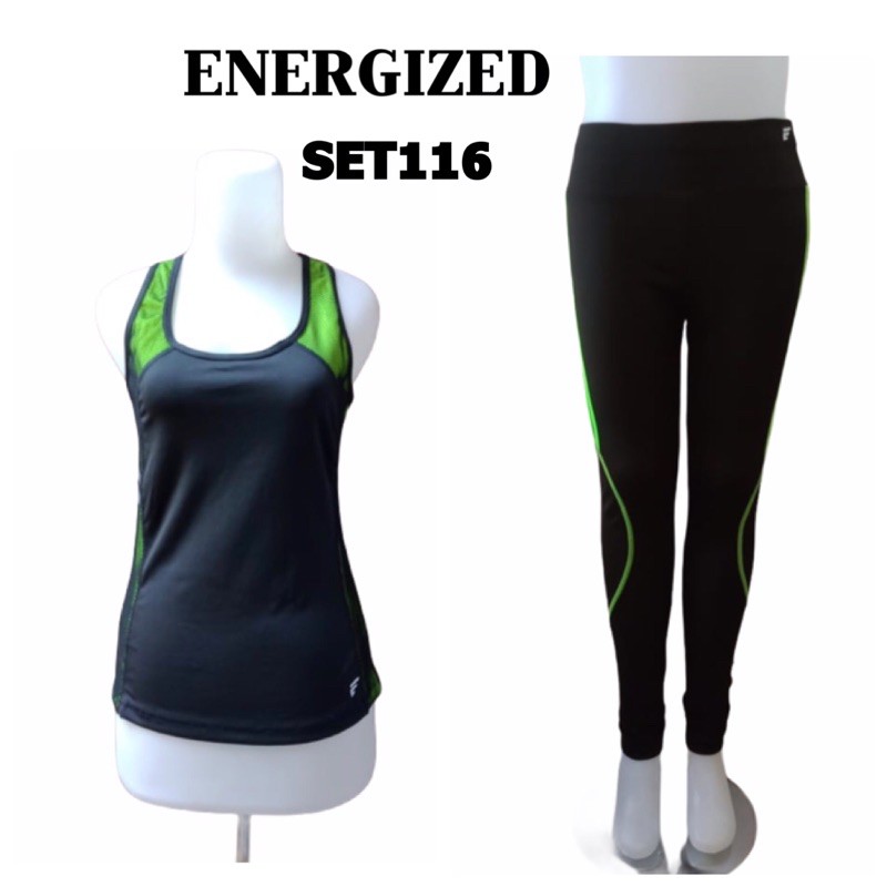 SET116 set baju sport + legging sport energized M