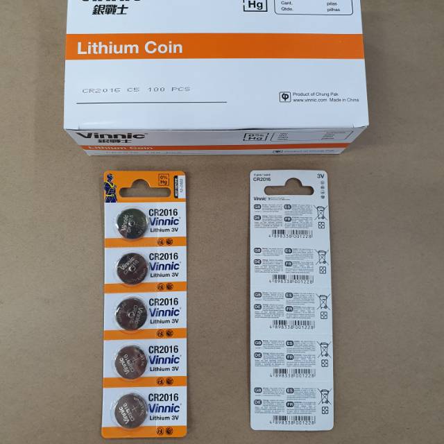 Vinnic CR 2016 Lithium Battery 3V Original Baterai Vinnic CR 2016 3V