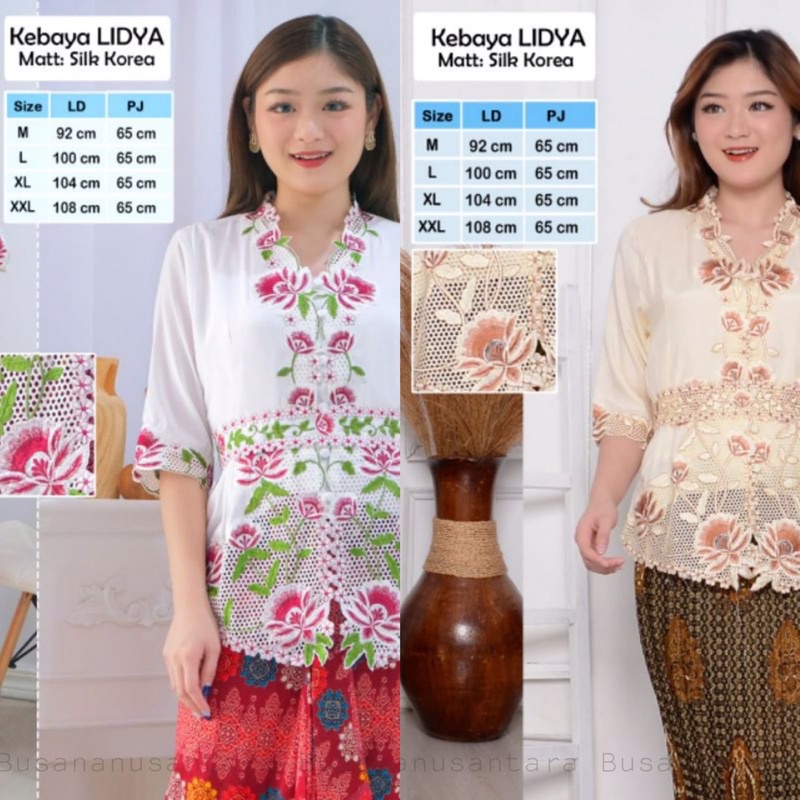 kebaya encim modern style silky korean bordir Lidya