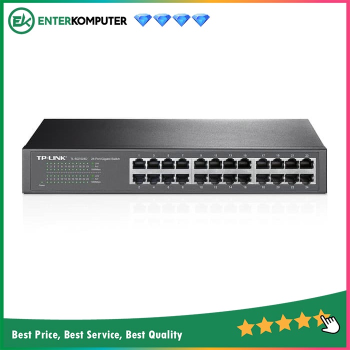 Networking TP - Link Switch 24 Port Gigabit 10/100/1000 RackMount - TL-SG1024D