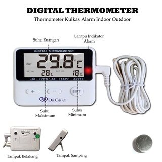 Alarm kulkas Termometer Kulkas indoor outdoor model A914