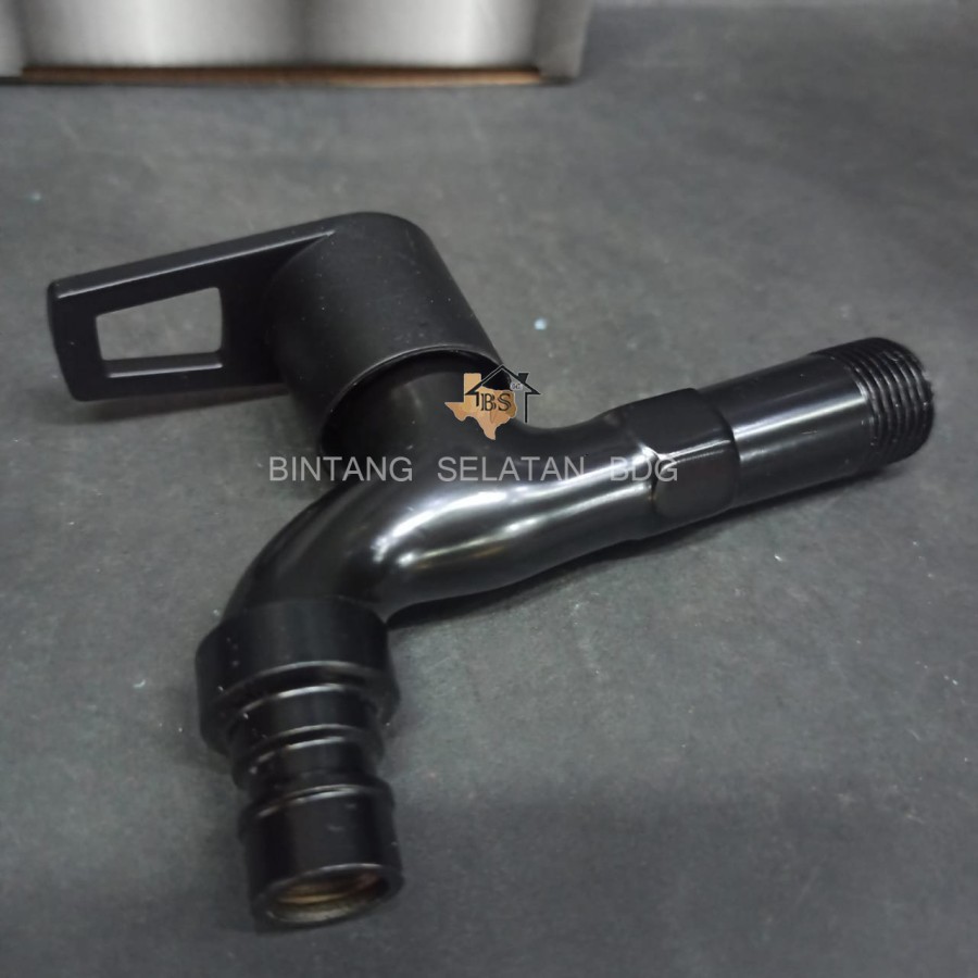 KRAN KERAN TAMAN KERAN TEMBOK AIR DINGIN WALL TAP BLACK SERIES