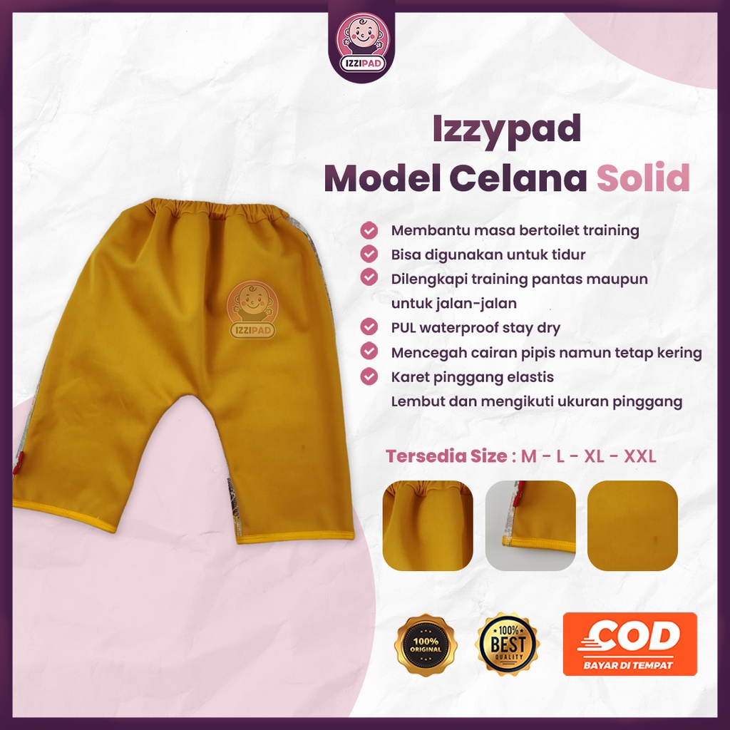 Izzypad Perlak Bayi Waterproof Jumbo Celana Solid Popok Anti Ompol Bocor Anak Bayi