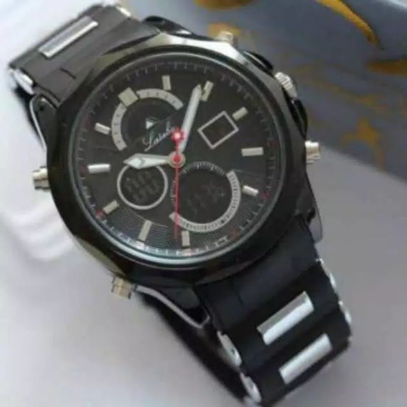JAM TANGAN LASEBO ORIGINAL/JAM TANGAN PRIA ANTI AIR DUAL TIME