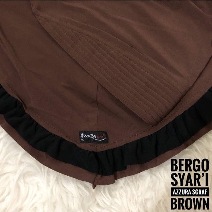 Hijab Instant Syari - Bergo Instant - Babydoll - Azzura Scraf - Brown