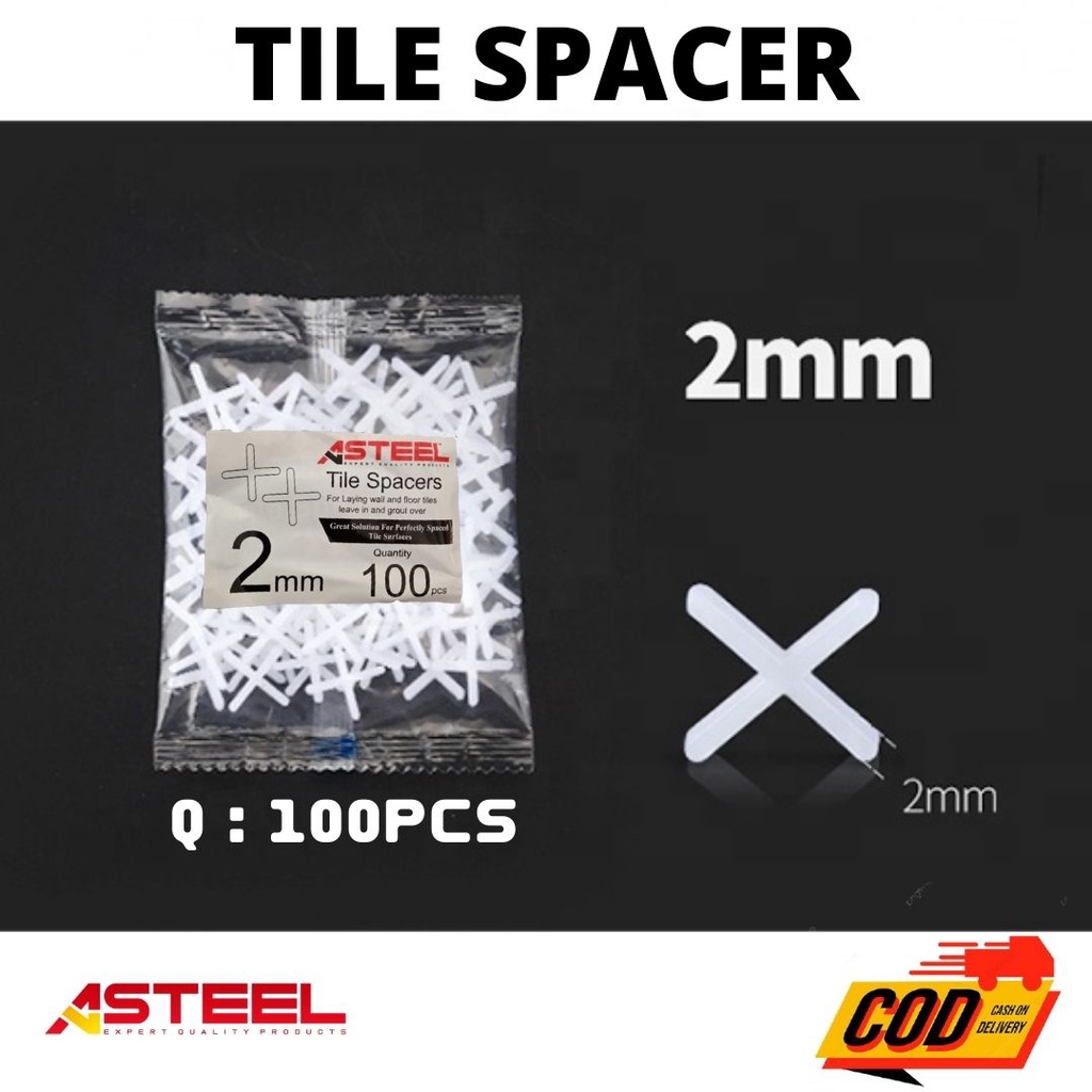 ASTEEL Spacer 2MM / Tile Spacer / T Cross / Spacer Keramik / Spacer Granit / Nat Keramik / Nat Granit / Spacer Nat Keramik / Spacer Nat Granit / Alat Perata Keramik / Tile Leveling Keramik / Alat Nat Keramik / perapi Perata Nat Keramik 2 mm