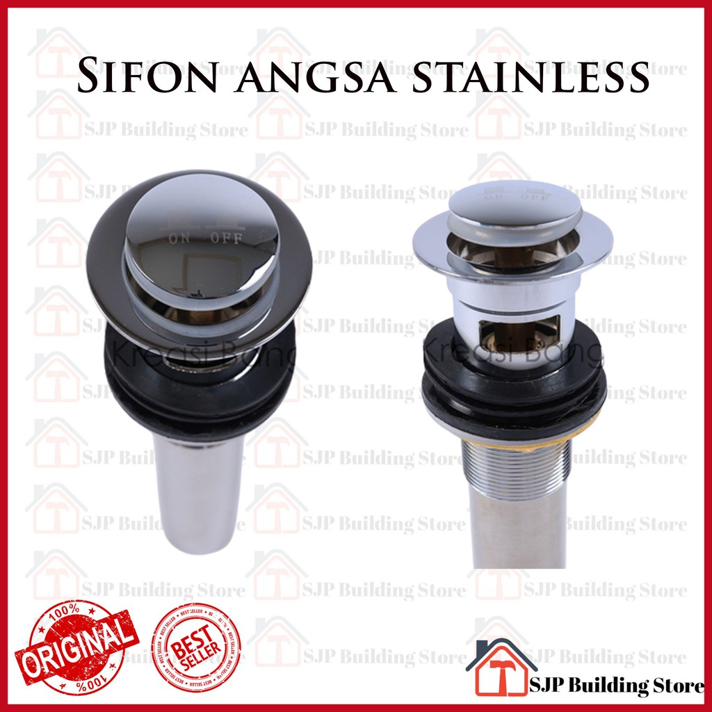 Sifon Leher Angsa Wastafel Pencet On Off Afur Air Stainless
