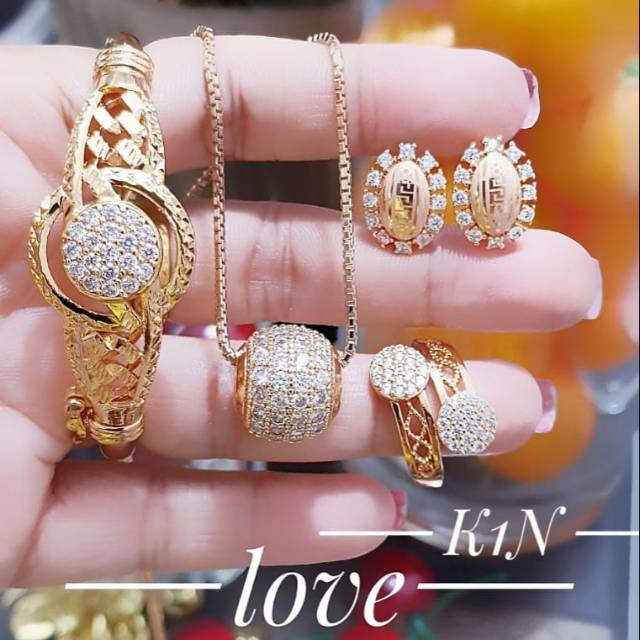 Xuping set perhiasan wanita lapis emas 24k terlaris 0304