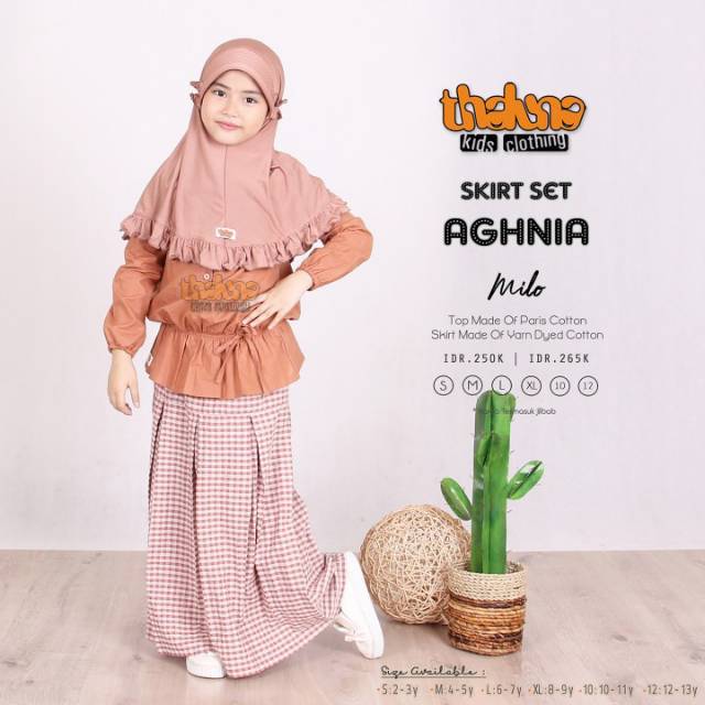 TERLARIS Pakaian anak  perempuan muslimah Skirt set Aghnia 