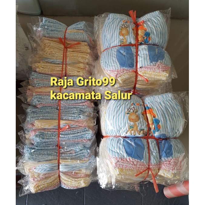 Celana Pop Bayi Motif Print XL Reguler (Grosir 12pcs) Celana Kacamata putih PE Sablon / Celana Kodok Bayi, bahan Polyster
