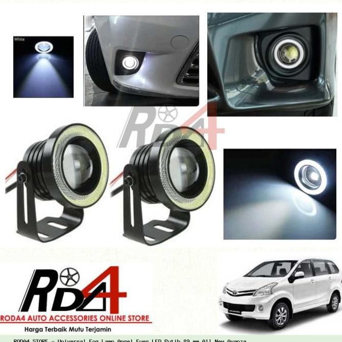 Universal Fog Lamp Angel Eyes LED Putih 89 mm All New Avanza rod4 Murah
