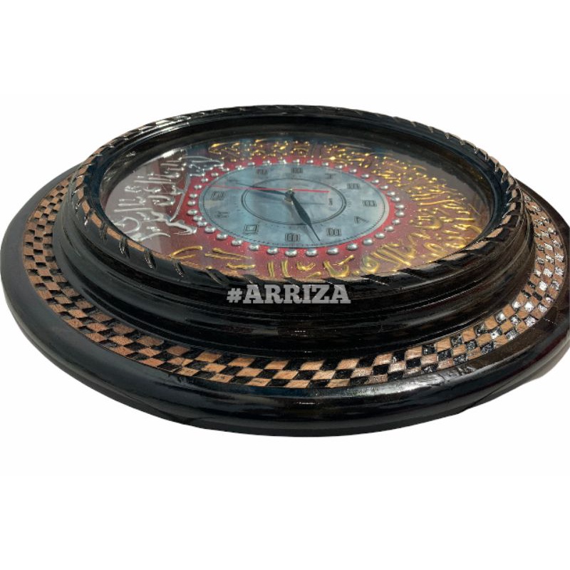 JAM DINDING KALIGRAFI DARI KAYU