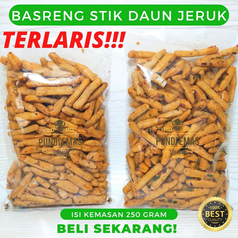 Terlaris Basreng 250Gr / Keripik Basreng Stik Daun Jeruk Bakso Goreng Bastik Pedas / Camilan Murah Cemilan Pedas Kiloan