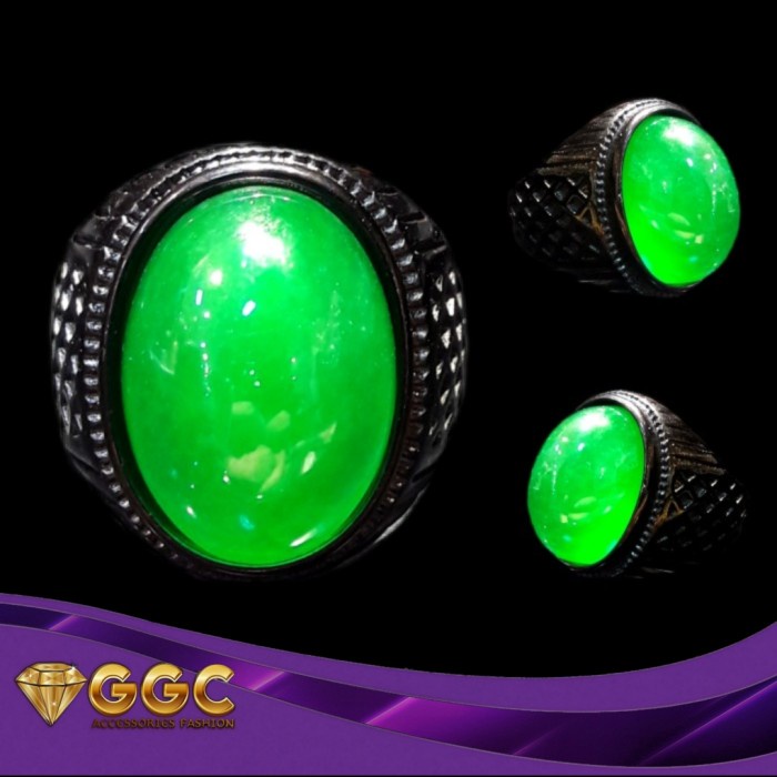 Cincin Batu Jadeite Jade Burma Myanmar Giok Burma Asli Natural