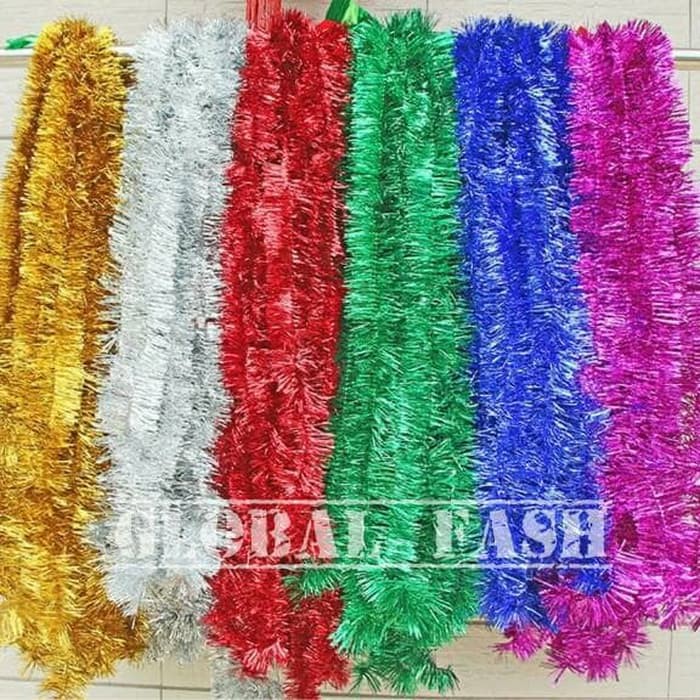 Jual Slinger Tinsel Hiasan Natal Slinger Polos Warna Slinger