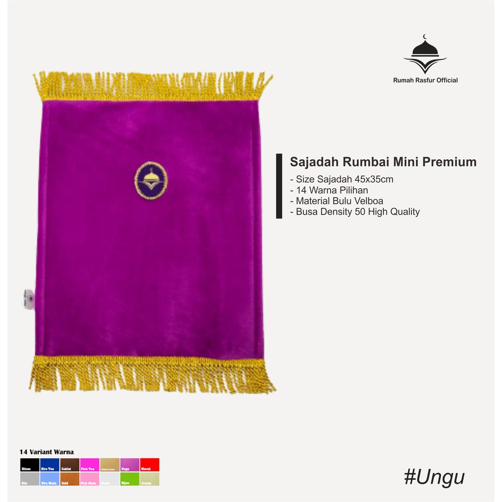 SAJADAH MUKA SIZE S /SAJADAH ANAK BULU RUMBAI BONUS TASBIH-8