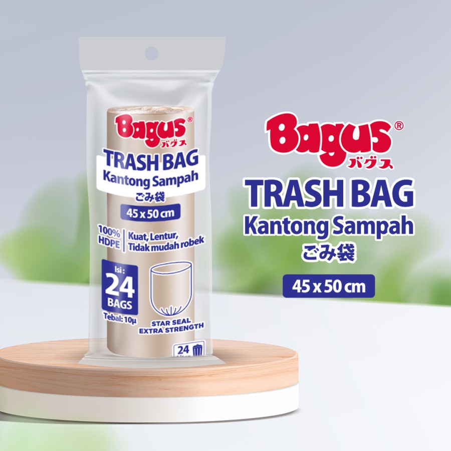 Kantong Plastik Sampah Bagus Trash Bag Roll Ukuran 45 x 50 cm isi 24