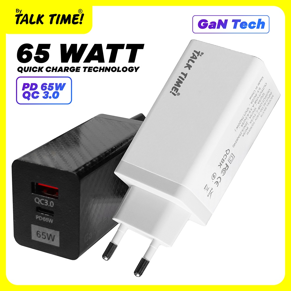 KEPALA CHARGER UNIVERSAL KEPALA CHARGER TALKTIME 65 WATT ADAPTER CHARGER TALKTIME KEPALA CHARGER FAST CHARGING TALKTIME 65W