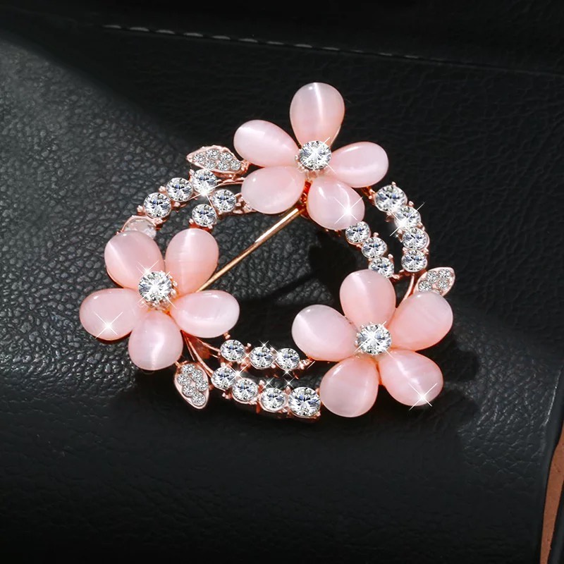 High-end Retro Mutiara Zirkon Bros Opal Swan Kupu-kupu Merak Bunga Berlian Imitasi Bros Aksesoris indah-27#