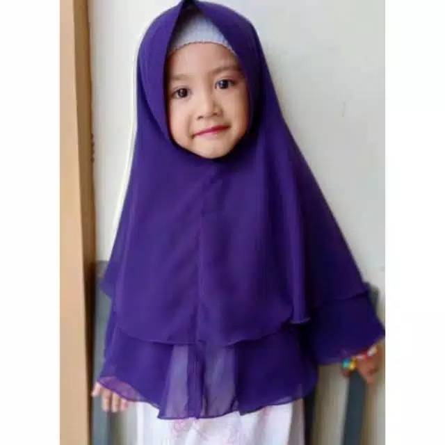 Hijab anak 2 layer/jilbab ceruty anak