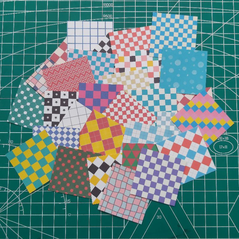 

48 Pcs Stiker Kotak Kotak Gingham Papan Catur Deco Untuk Jurnal Bujo Scrapbook