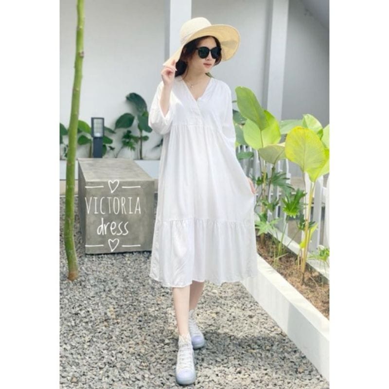 VICTORIA MIDI DREES WANITA TERMURAH BAHAN RAYON