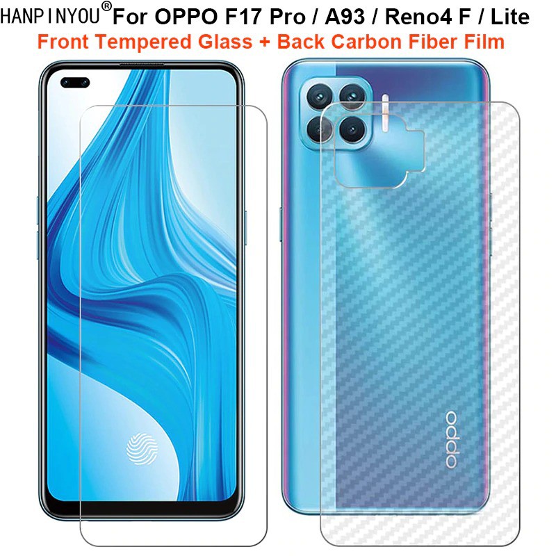 PROMO Tempered Glass OPPO F17 Pro &amp; Oppo A93 Anti Gores kaca BONUS Garskin Pelindung Belakang HP