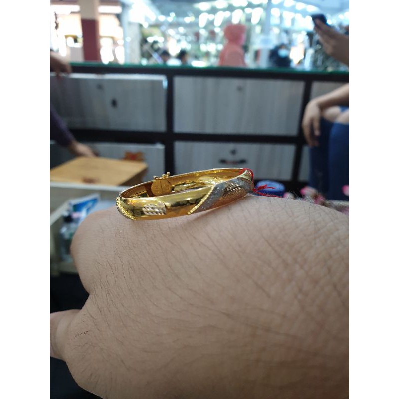 gelang anak emas asli model bangkok kombinasi