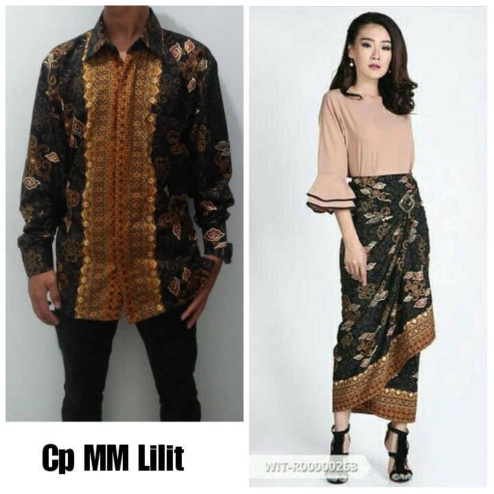 SB Collection Couple Rok Lilit Kurnia Maxi Panjang Jumbo Dan Kemeja Batik Pria