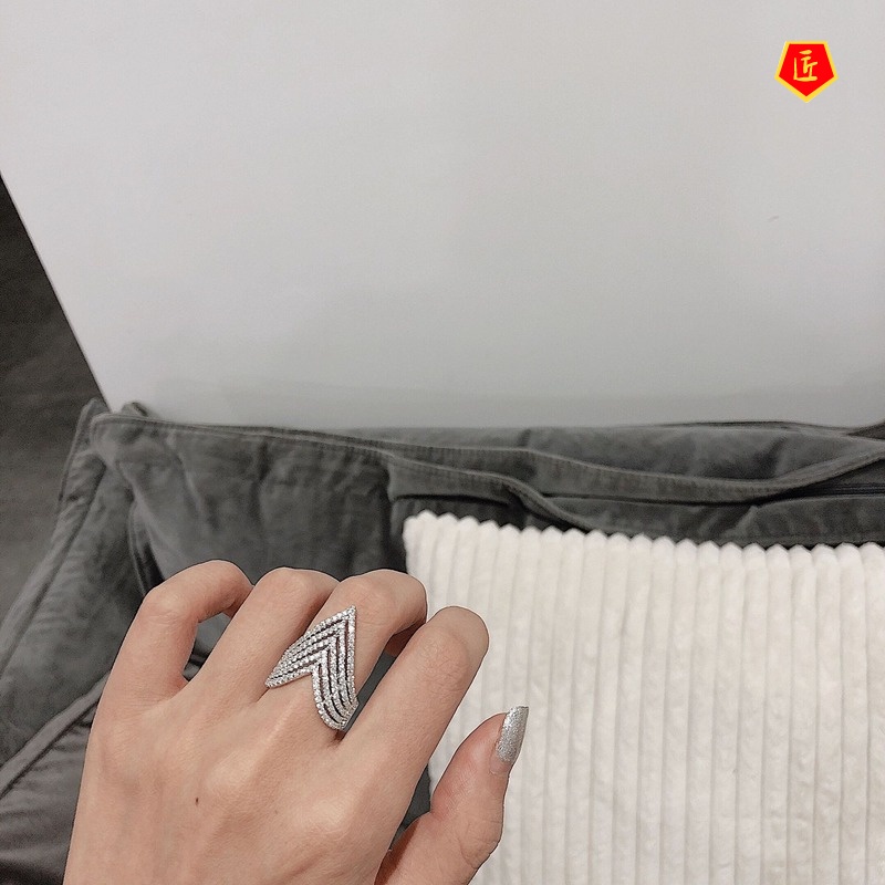 [Ready Stock]Women's S925 Silver Luxury Sweet Personality Multi-Layer Ring