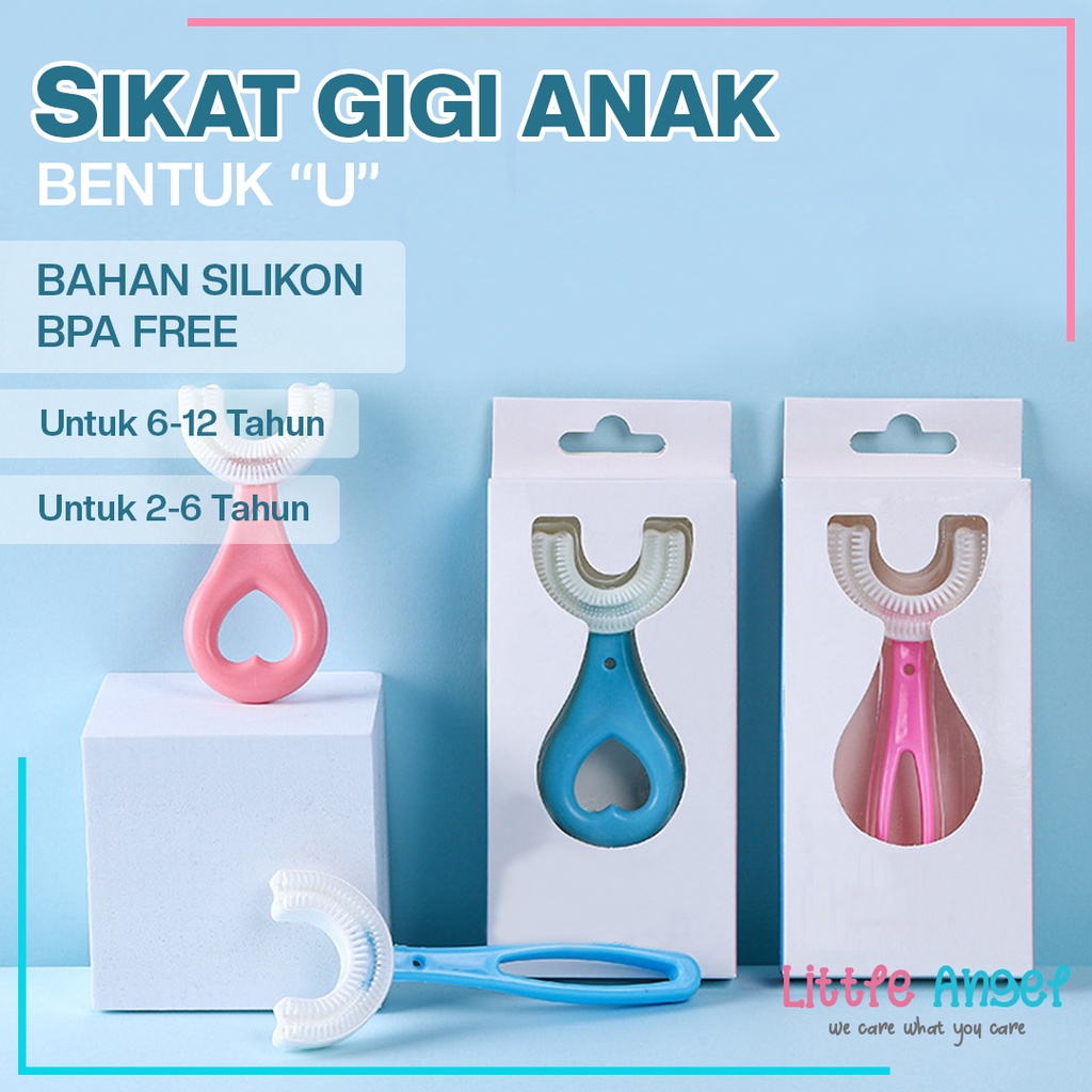 SIKAT GIGI ANAK BAYI BENTUK U Lembut Baby Silikon Toothbrush Training Karakter Lucu Sikat Behel gusi Bayi Newborn Pasta Gigi