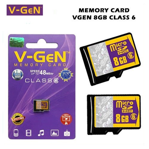 Trend-Memory Card VGEN 8GB Class 6 ORIGINAL V-GEN MMC 8 GB C6 MicroSD