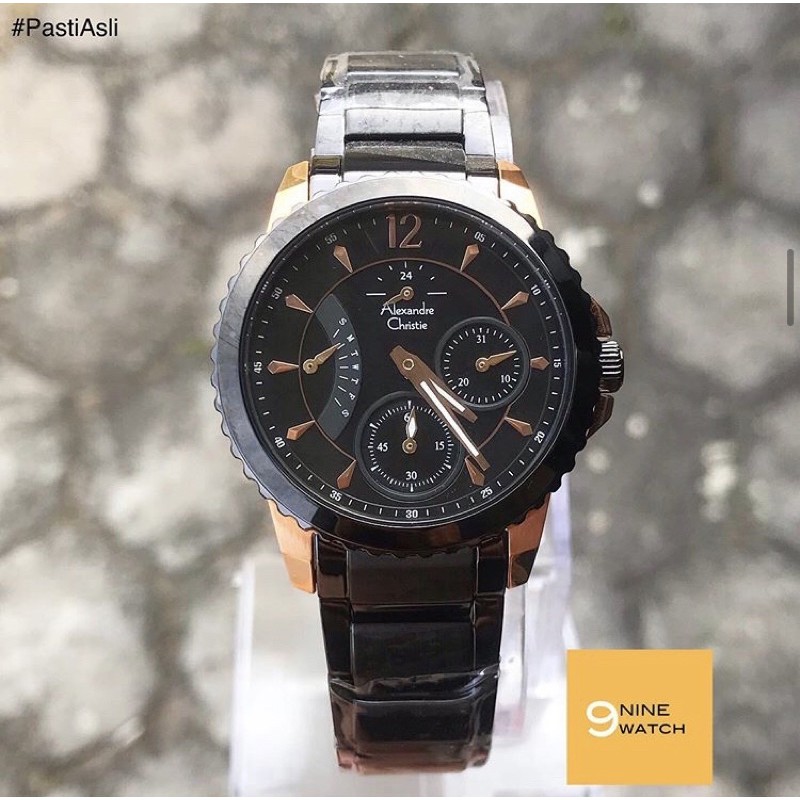 Jam Tangan Alexandre Christie AC 2804 Rosegold Black