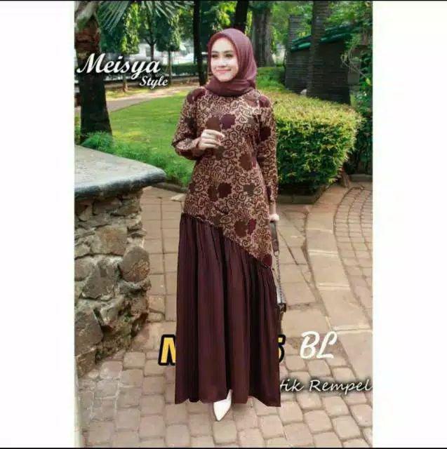 Gamis Batik Meisya Style Rampel Miring