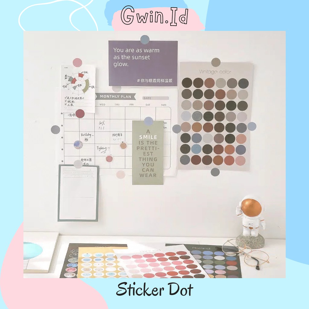 

Basic Dots Sticker Decoration Bullet Journal/Scrapbook Sticker Dot Warna Warni