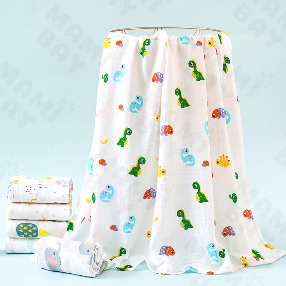 Mamibayi Muslin swaddle untuk bayi kain bedong selimut bayi motif lucu