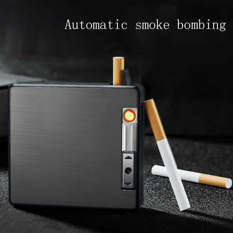 Kotak Rokok 19 Slot Plus Korek Elektrik Pyrotechnic Koleksi Alat Untuk Perokok Praktis