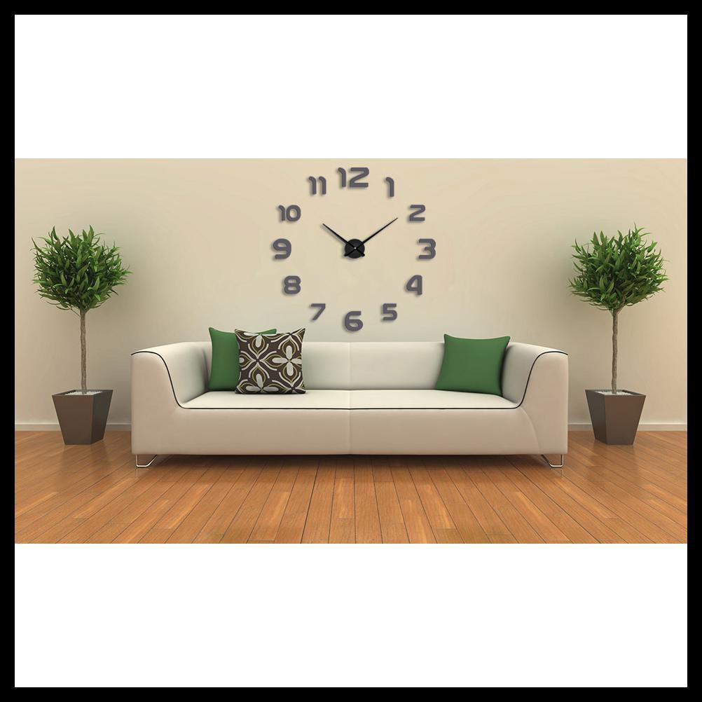 Taffware Jam Dinding Besar DIY Giant Wall Clock Quartz Creative Design 80-130cm DIY-105 Bla Grab