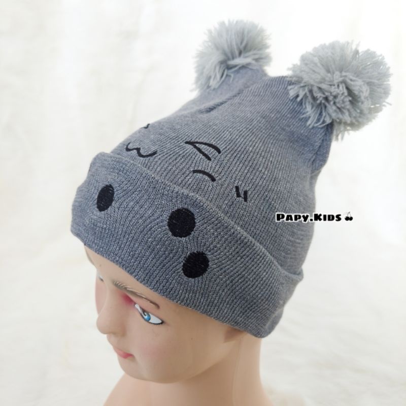 Kupluk Rajut Boba pompom / Topi Boba / Kupluk boneka boba /Kupluk Bayi