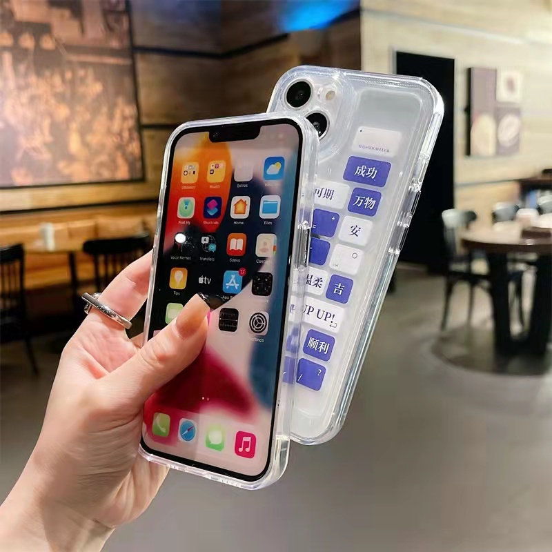 Case Akrilik Transparan 13 Pro 13prm Motif Papan Pesan Untuk iPhone 11 7Plus 8Plus Xr XS 13 12 Pro Max