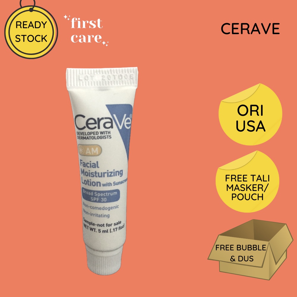 CERAVE AM Facial Moisturizing Lotion with Sunscreen SPF 30 Hyaluronic Acid & Ceramides Travel Sampe 