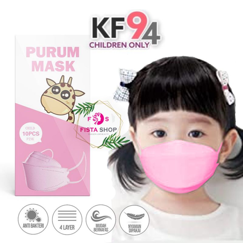 RESTOCK PURUM KIDS Masker Anak (3-10 thn) KF94 Korea Mask 10 pcs FISTASHOP