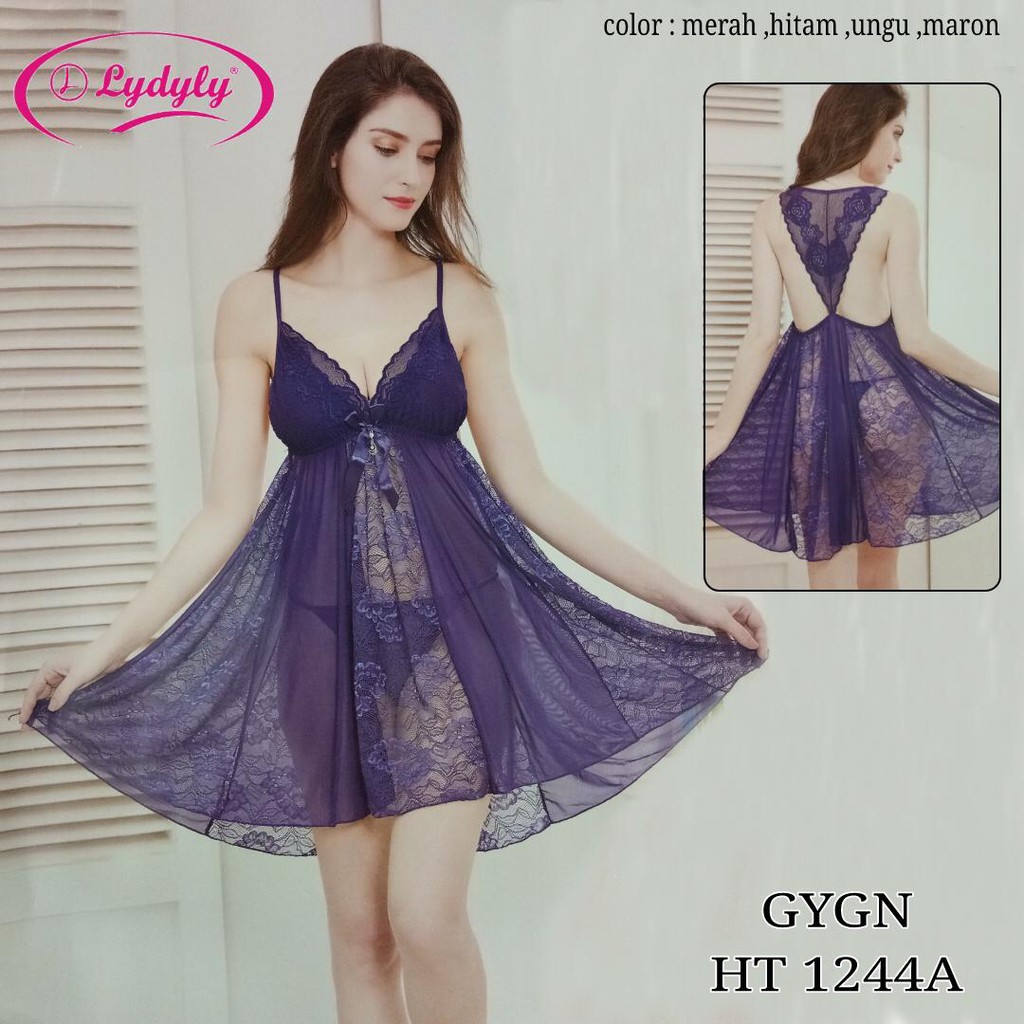 LINGERIE SEXY LYDYLY TRANSPARAN DENGAN G-STRING Art HT1224A