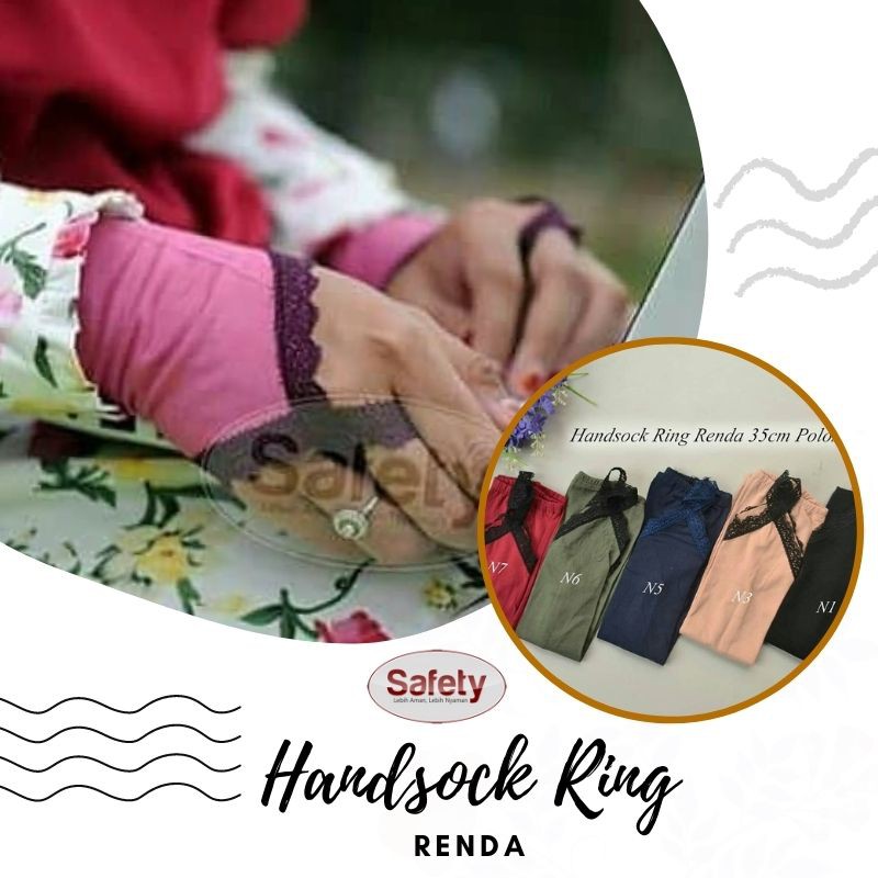 SAFETY - Handsock Cincin Renda - Manset Ring Dengan Renda Bahan Spandek Rayon