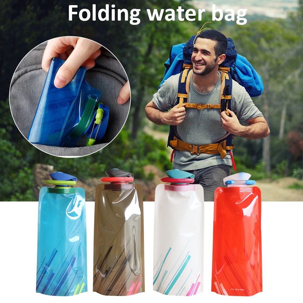 YGRETTE - TaffSPORT Botol Minum Lipat 700ml PORTABLE TRAVEL collapsible folding foldable bottle