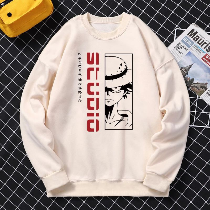SWEATER HOODIE ANIME LUFFY STUDIO // SWEATER UNISEX TEBAL TERBARU'