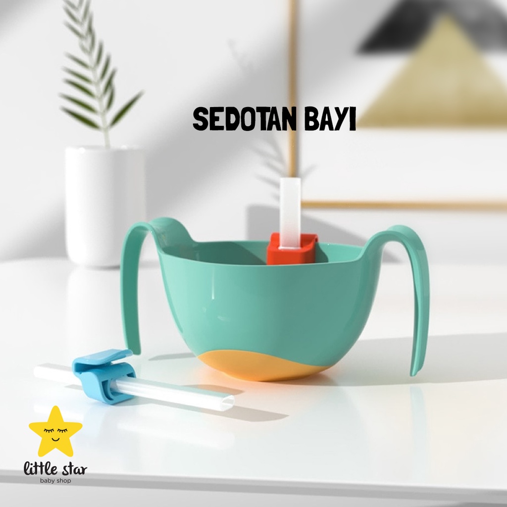 Straw and Clip | Sedotan Silikon Minum Anak Bayi | Klip Sedotan Mangkok Gelas