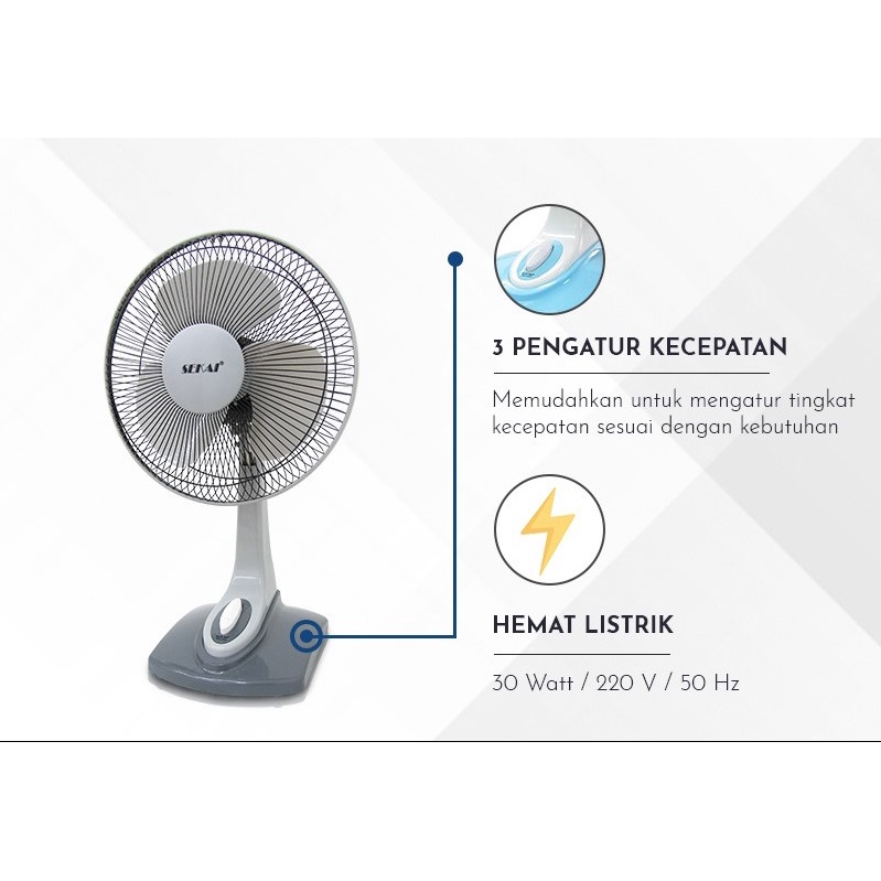 SEKAI Desk Fan Kipas Angin Meja (2 in 1) 12 Inch DFN 1216 D